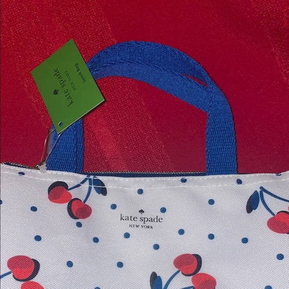 Kate Spade Red & White Cherry Collection Lunch Bag - Picture 5 of 7
